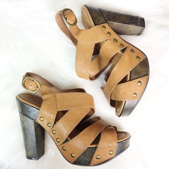 Lucky Brand Shoes - Lucky Brand Tessa Leather Platform Sandals Heels